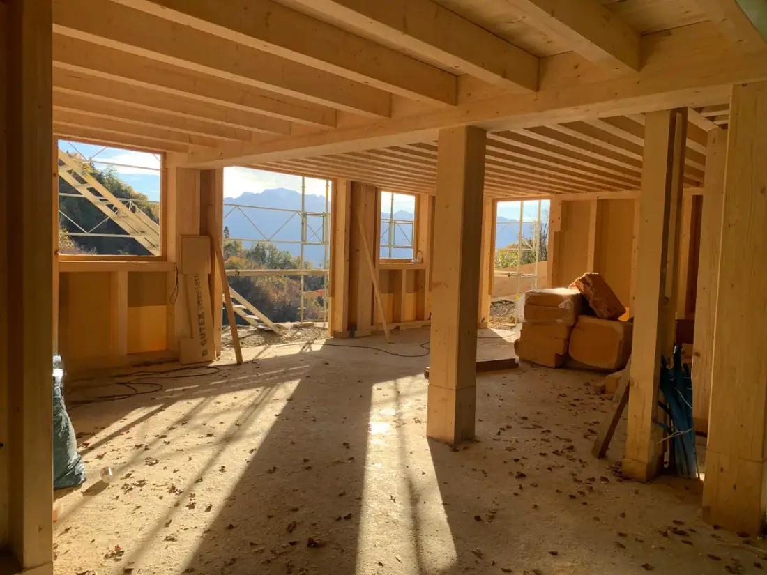 Chalet Blonay, Construction bois : réalisation Vallotton Menuiserie